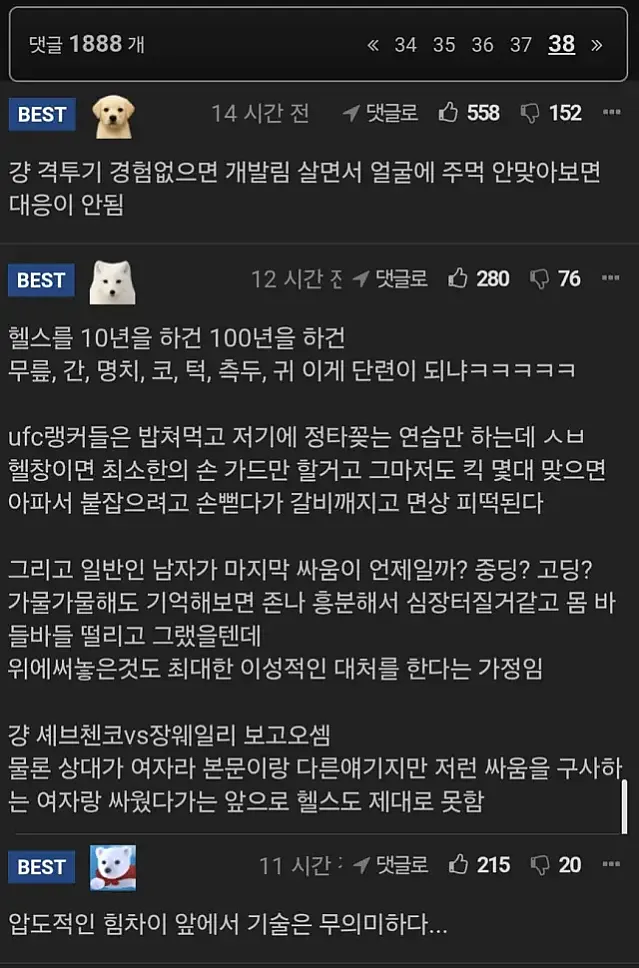 논란중인 UFC 여성 격투가 VS 일반 헬스 남성 논쟁