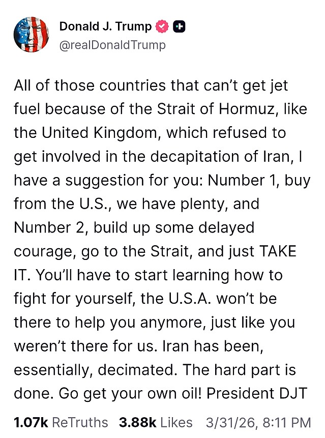 트럼프 : 꼬우면 미국으로부터 석유를 사면 될거 아냐?