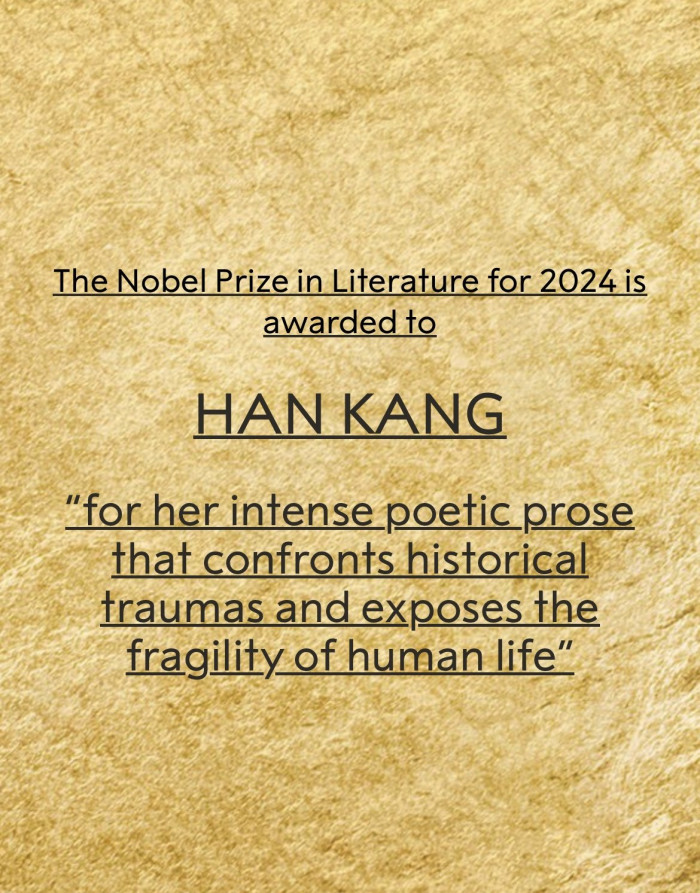 [속보]한강, 노벨문학상 수상