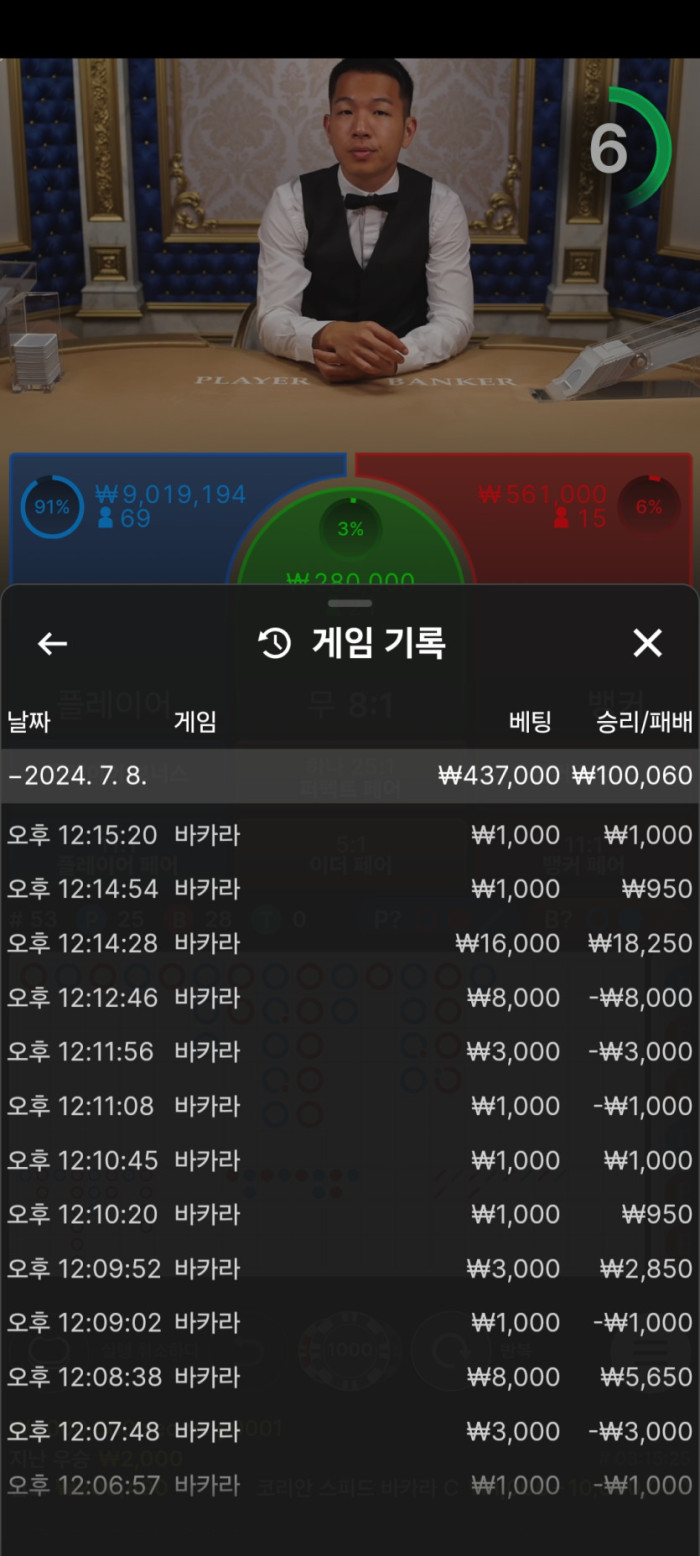 헤라 - 역시 식후바카라가 잘되네요